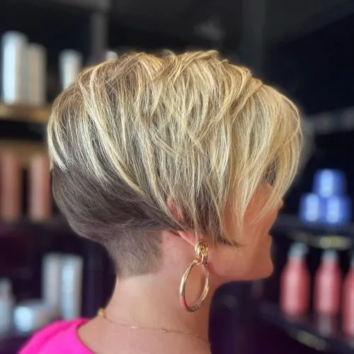 Edgy Blonde Undercut Bob