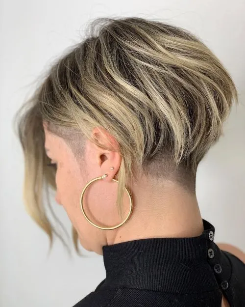 Edgy Textured Undercut Bob