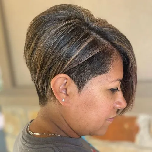 Chic Contrast Undercut Bob