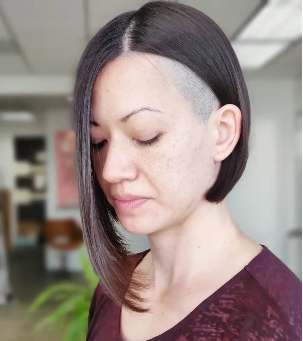 Sleek Asymmetrical Undercut Bob