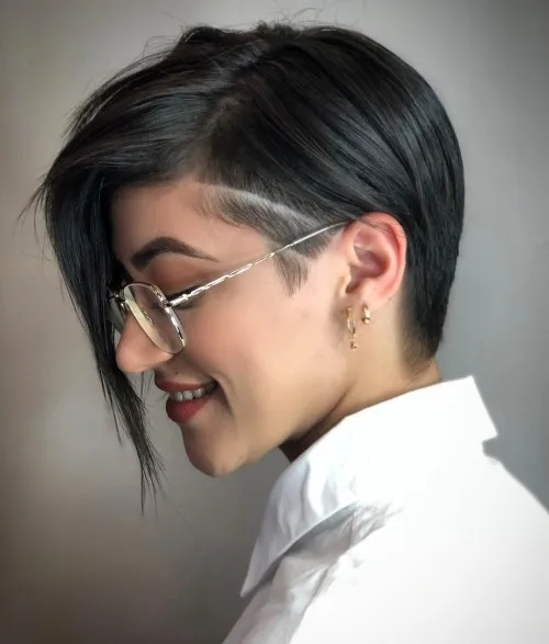 Sleek Asymmetrical Undercut Bob