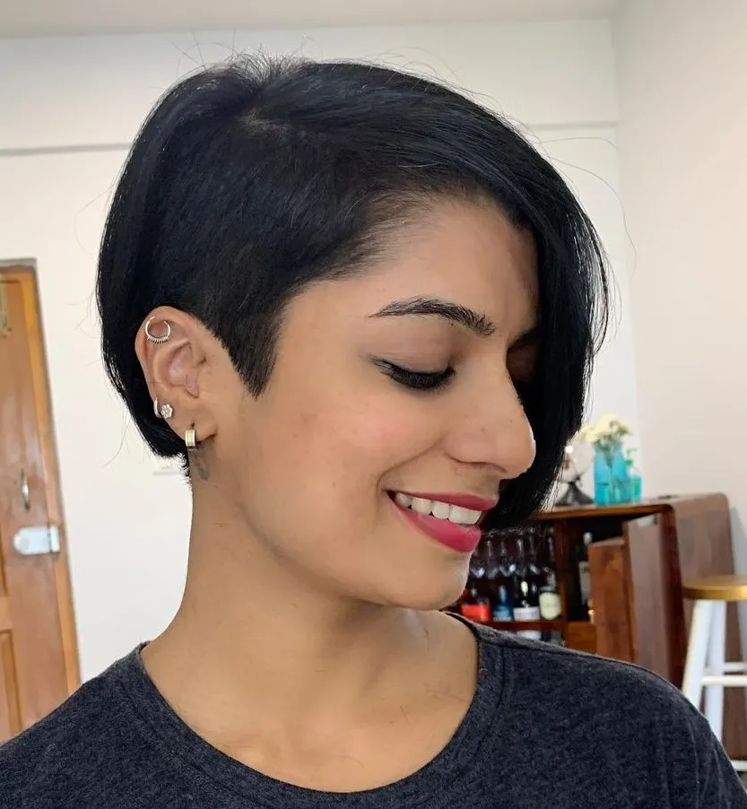 Sleek & Bold Asymmetrical Undercut Bob