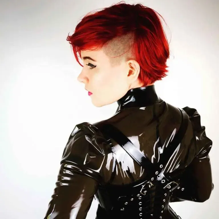 Edgy Crimson Undercut Bob