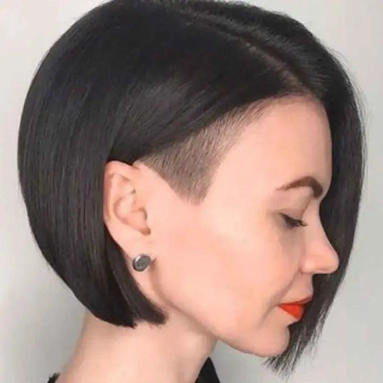 Sleek Asymmetrical Undercut Bob