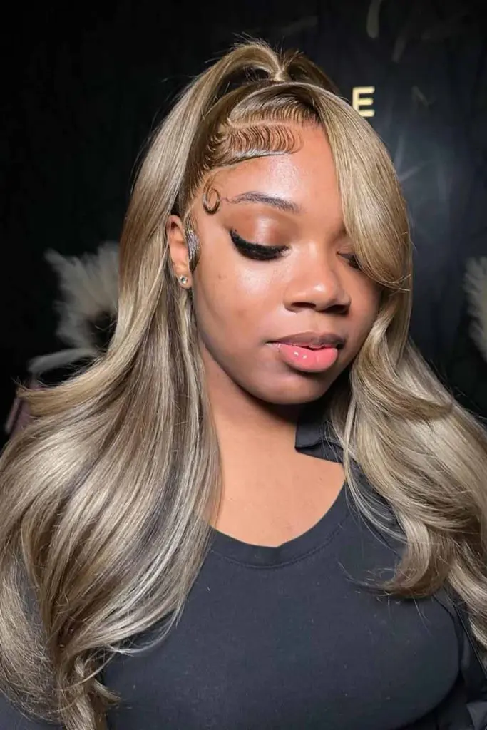 Honey Blonde Half-Up Glam