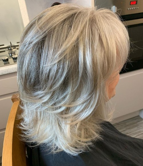 Elegant Silver Layered Bob