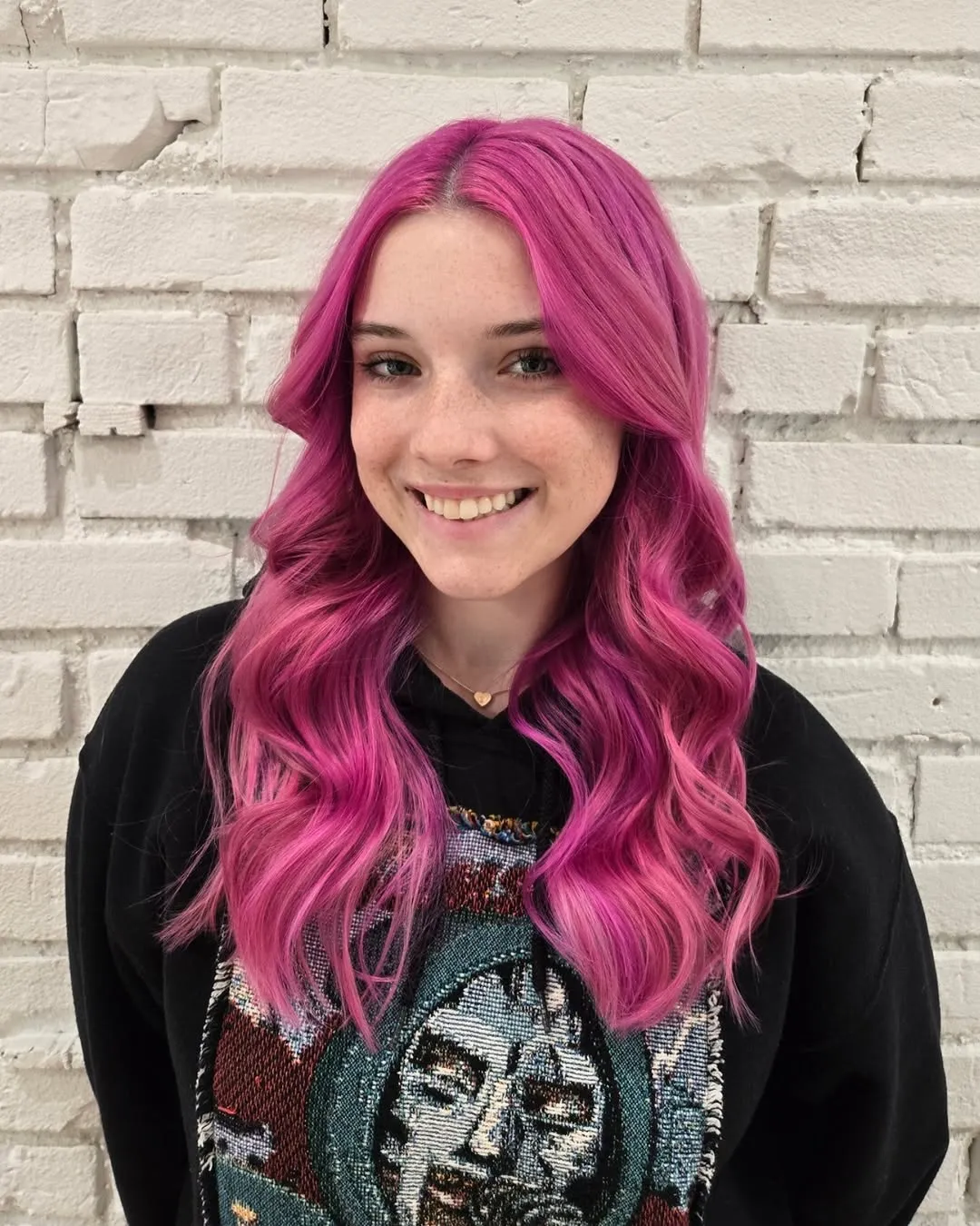 Raspberry Radiance Wolf Cut