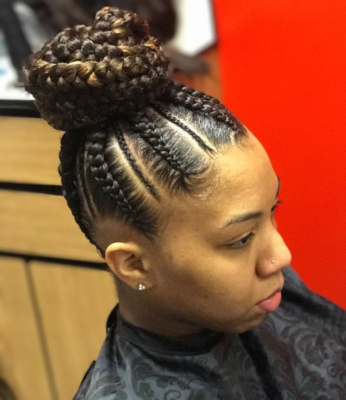 Intricate Goddess Cornrows with Long Braided Tail