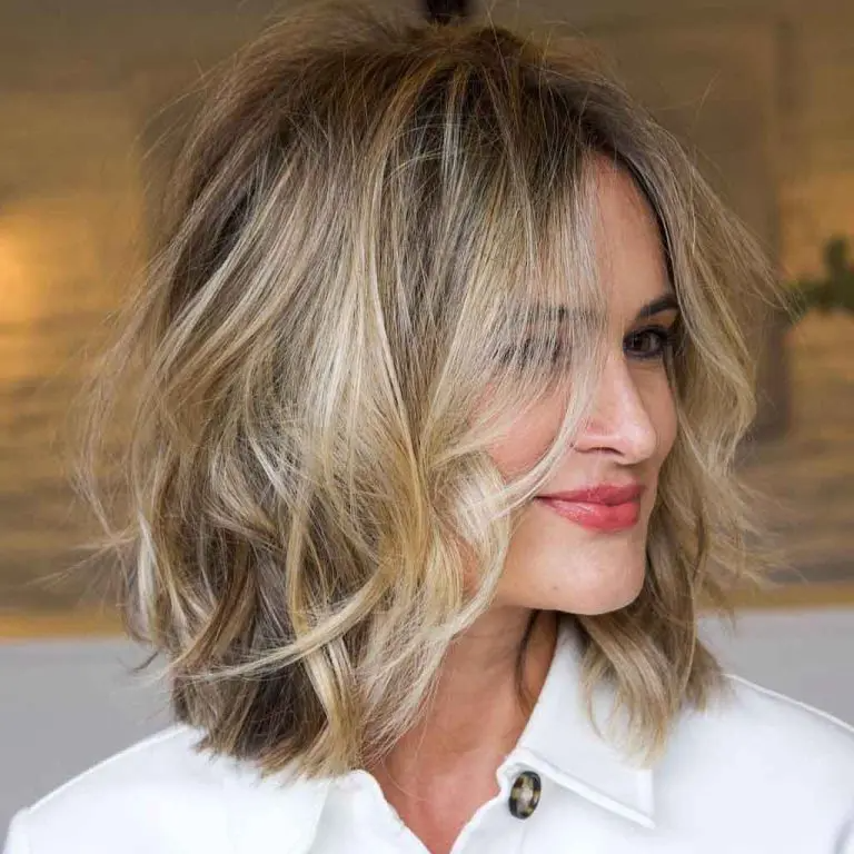 Sun-Kissed Shaggy Lob with Voluminous Waves