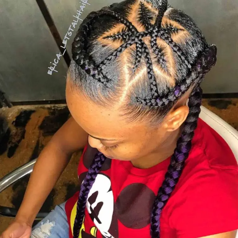 Starburst Goddess Cornrows with Purple Accents