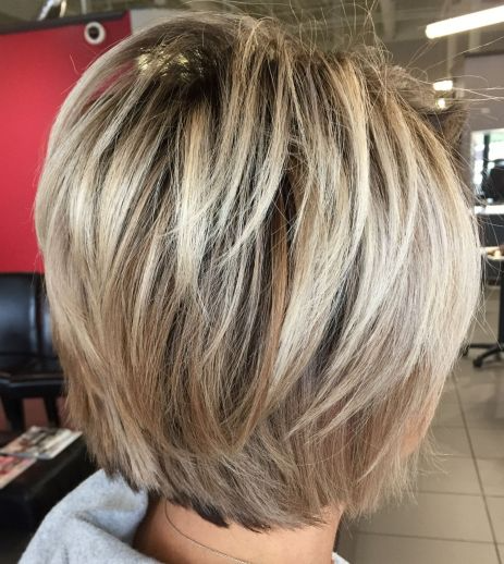 Textured Blonde Shaggy Bob