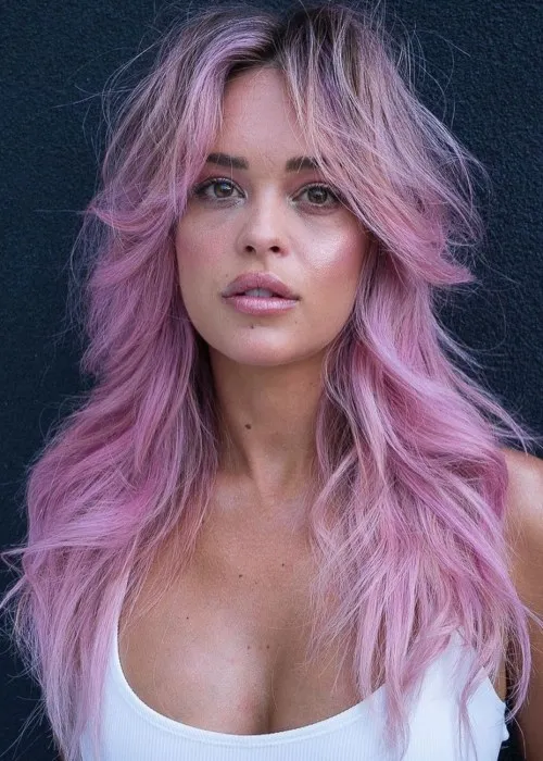 Frosted Blush Wolf Cut