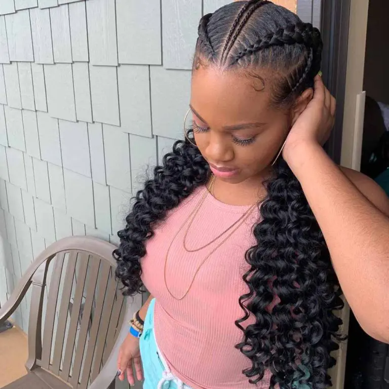 Elegant Goddess Cornrows with Voluminous Curls