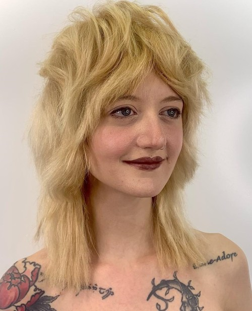 Golden Tousled Wolf Cut