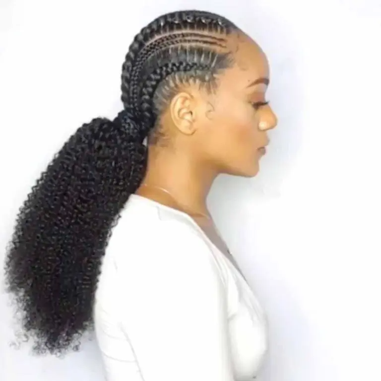 Sleek Goddess Cornrows with Flowing Braids