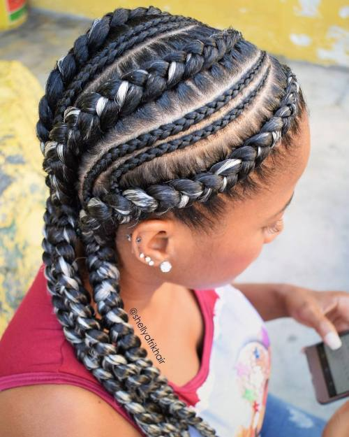 Radiant Red Goddess Cornrows