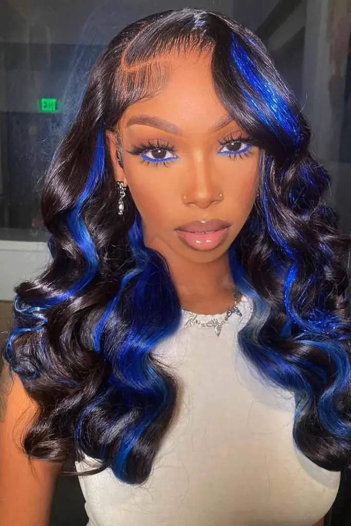 Midnight Blue Waves with Bold Highlights