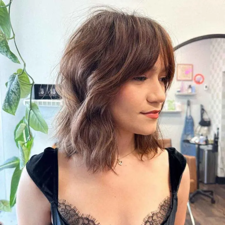 Soft Brunette Shag Lob