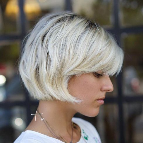 Chic Platinum Shaggy Bob